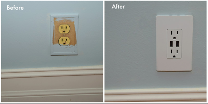 Electrical socket before & after look