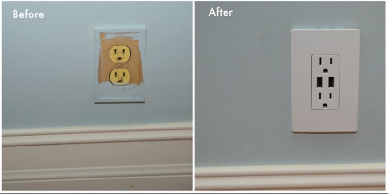 A circuit outlet repaired by BG Electric Service LLC.