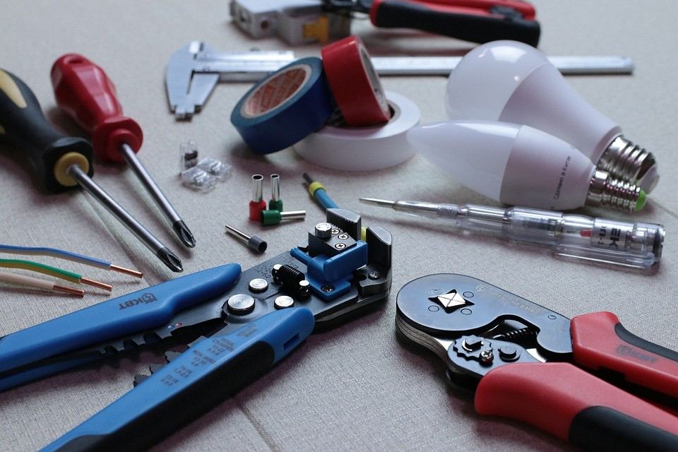 An electrician’s tool kit.